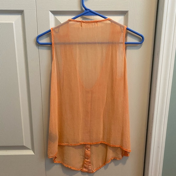 Orange woman’s small sheer top with beadwork - Picture 5 of 9